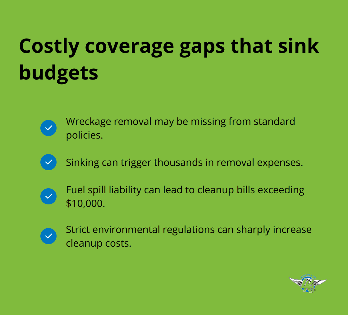 Visual checklist of common boat insurance coverage gaps and their potential costs - custom boat insurance policy