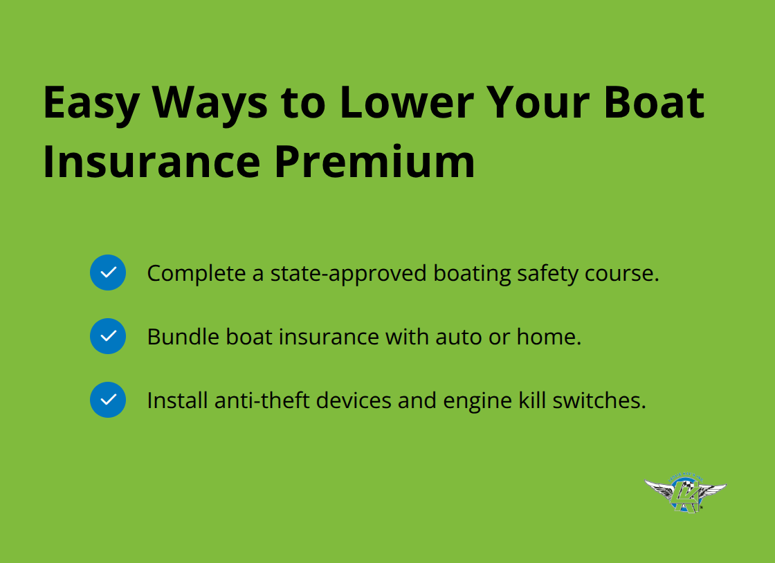 Checklist of quick actions to reduce freshwater boat insurance costs