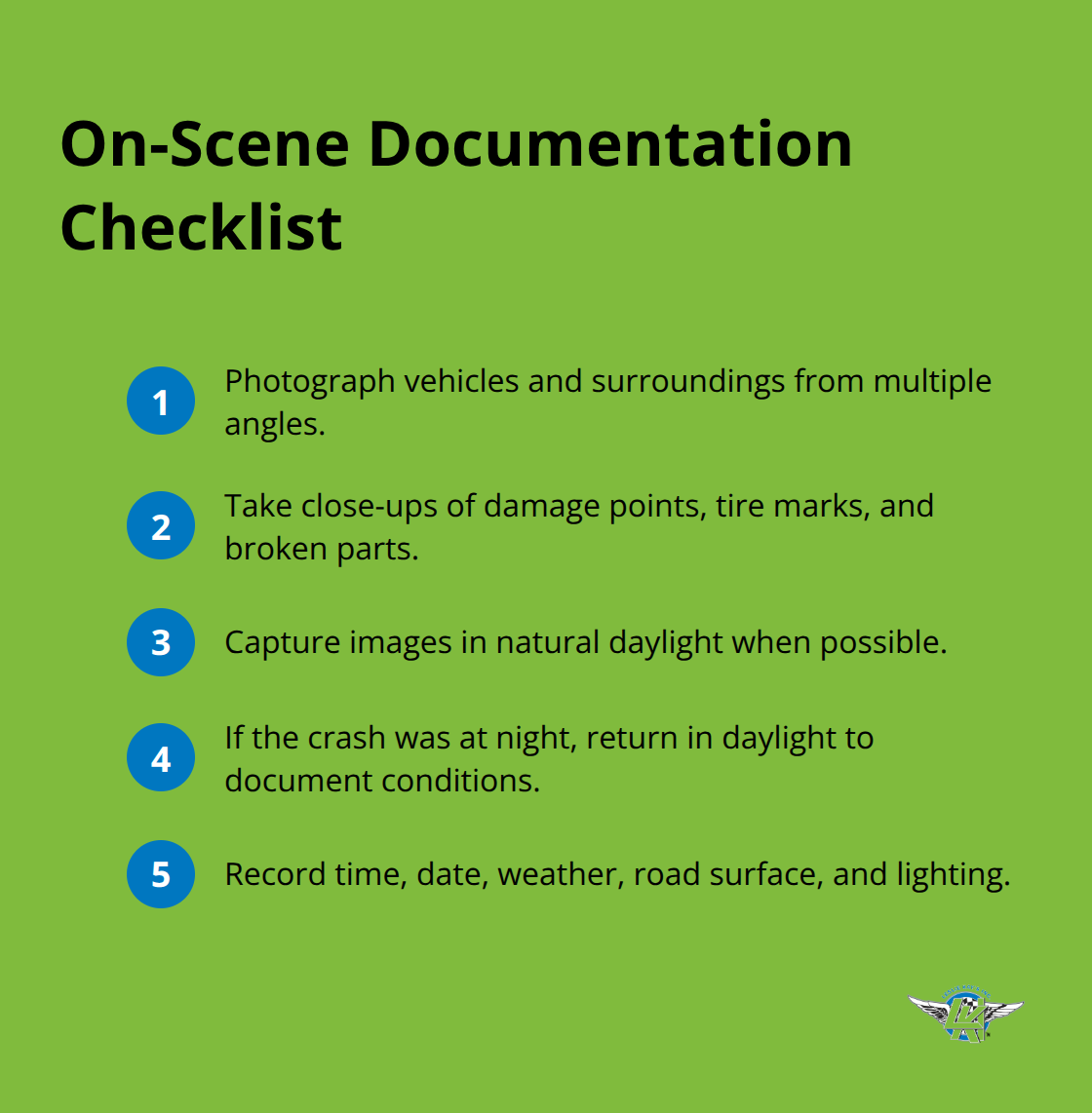 Quick checklist to capture critical evidence after a motorcycle crash - motorcycle insurance claim tips