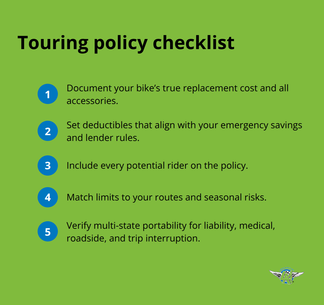 Key steps to align motorcycle insurance with real touring plans