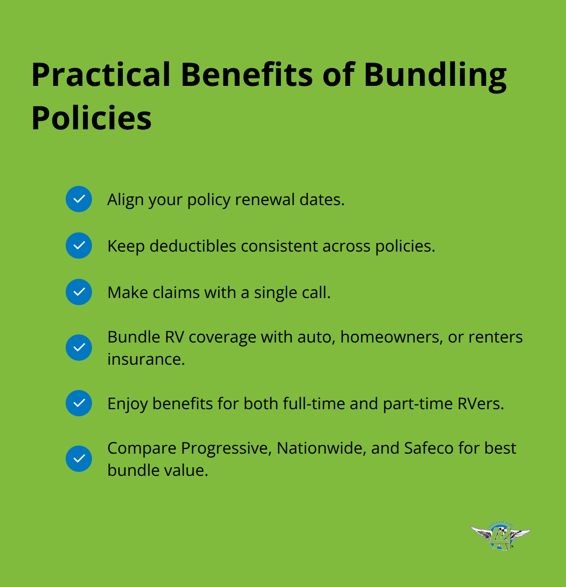 Concise checklist of the practical advantages of bundling RV, auto, and home insurance in the U.S. - rv insurance discounts